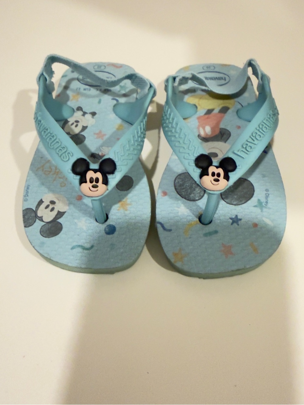 Havaianas Kids Light Blue Mickey Mouse Back-Strap Flip Flops